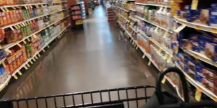 Shopping cart of snacks and drinks for the beach house